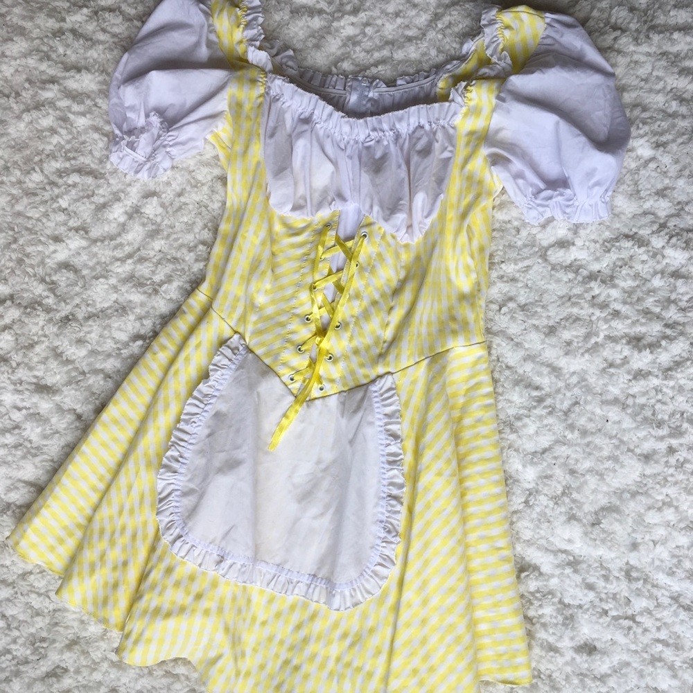 Yellow maid Halloween costume for women